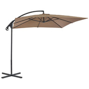 Vidaxl zweefparasol met stalen paal 250x250 cm taupe - afbeelding 1
