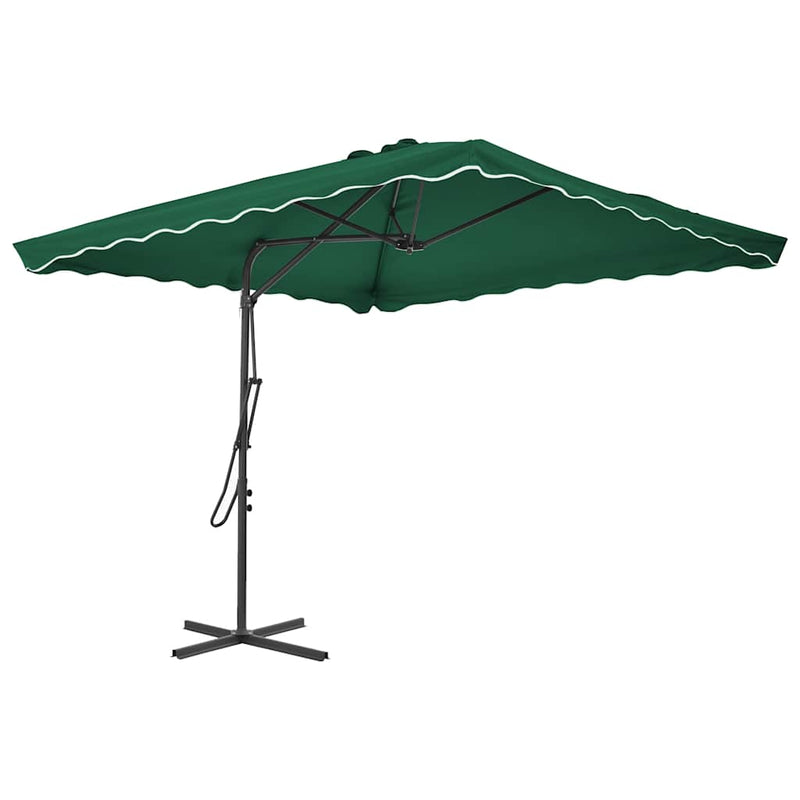Vidaxl parasol met stalen paal 250x250 cm groen