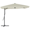 VidaXL Parasol met stalen paal 250x250 cm zandkleurig