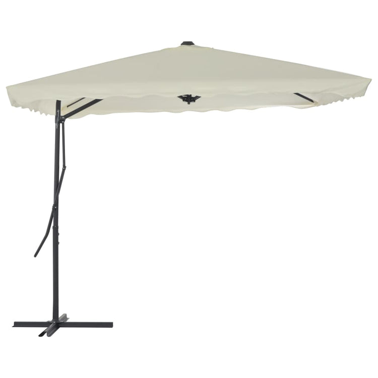 Vidaxl parasol met stalen paal 250x250 cm zandkleurig