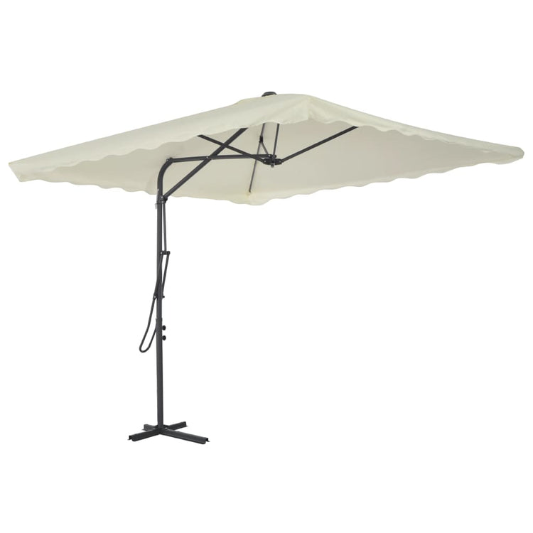 Vidaxl parasol met stalen paal 250x250 cm zandkleurig