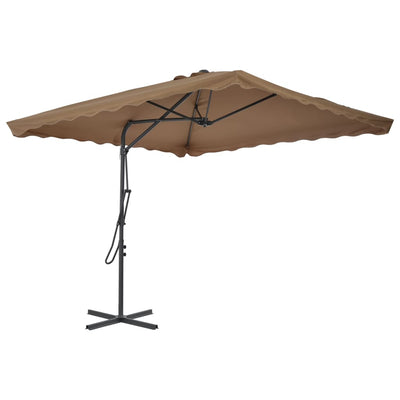 Vidaxl parasol met stalen paal 250x250 cm taupe