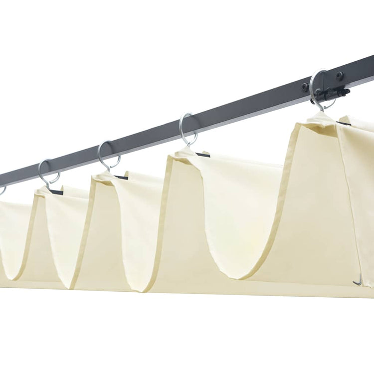 Vidaxl prieel met dak 300x300x220 cm poly rattan bruin en crème