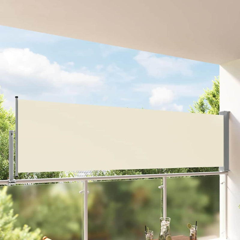 Vidaxl tuinscherm uittrekbaar 100x300 cm crèmekleurig