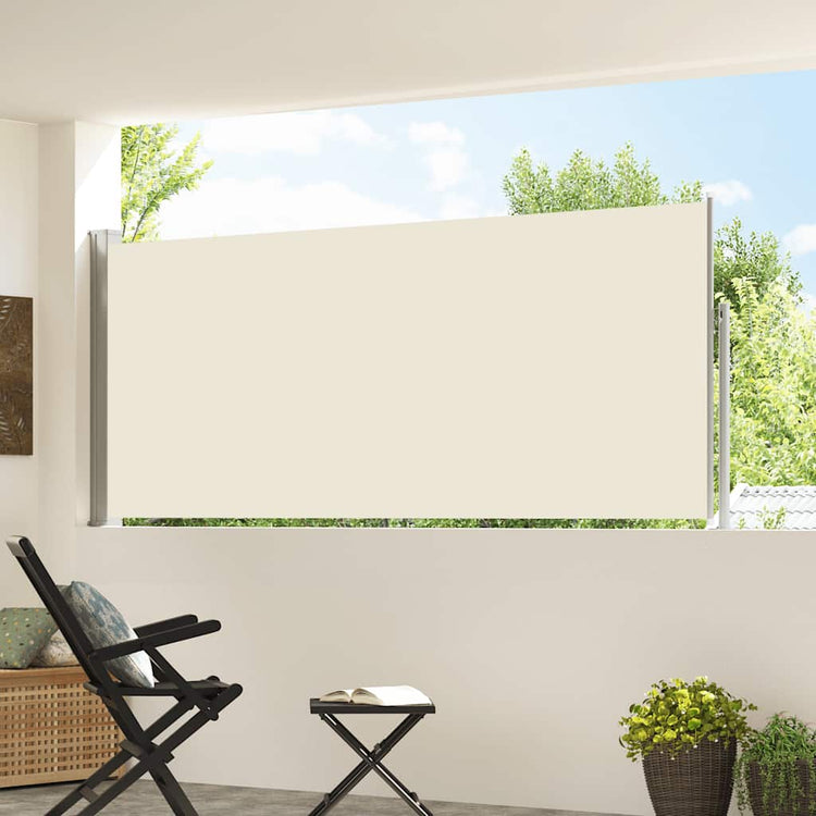 Vidaxl windscherm uittrekbaar 117x314 cm crème
