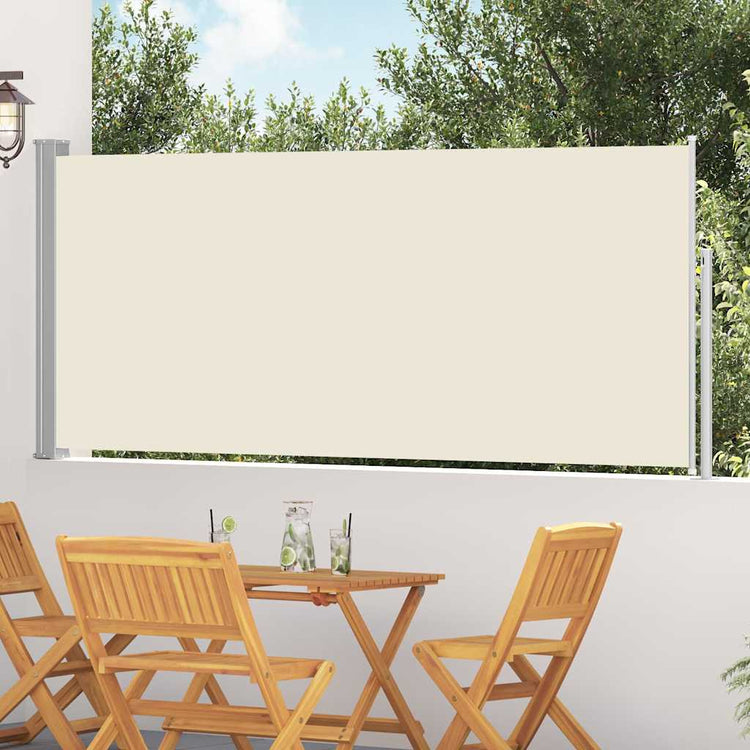 Vidaxl windscherm uittrekbaar 117x314 cm crème