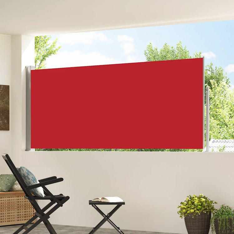 Vidaxl windscherm uittrekbaar 117x314 cm rood