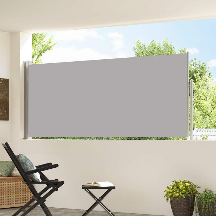 Vidaxl windscherm uittrekbaar 117x314 cm grijs