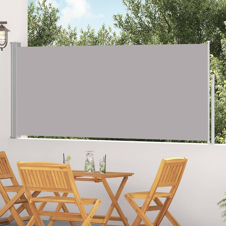 Vidaxl windscherm uittrekbaar 117x314 cm grijs