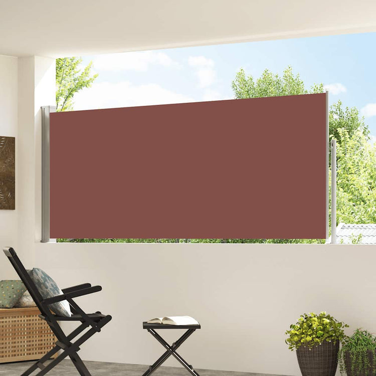 Vidaxl windscherm uittrekbaar 117x314 cm bruin