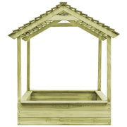 VidaXL Buitenspeelhuis met zandbak 128x120x145 cm grenenhout - afbeelding 2