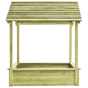 VidaXL Buitenspeelhuis met zandbak 128x120x145 cm grenenhout - afbeelding 3