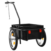 Vidaxl fietstrailer trekwagen 155x60x83 cm staal zwart - afbeelding 2