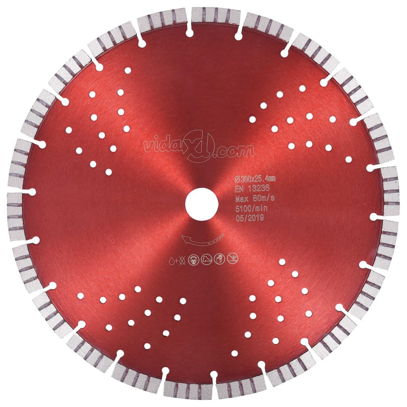Vidaxl diamantzaagblad met turbo en gaten 300 mm staal