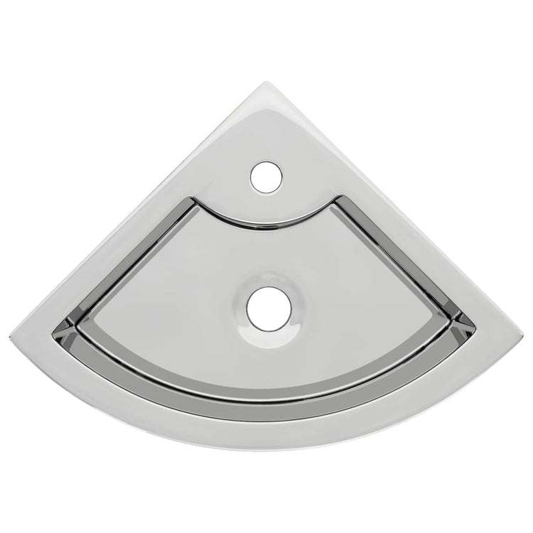 Vidaxl wastafel met overloop 45x32x12,5 cm keramiek zilverkleurig