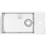 Vidaxl wastafel met overloop 49x25x15 cm keramiek zilverkleurig - afbeelding 3
