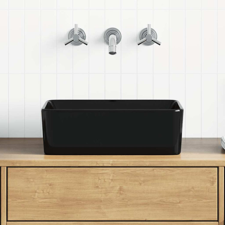 Vidaxl wastafel 40x30x13 cm keramiek zwart