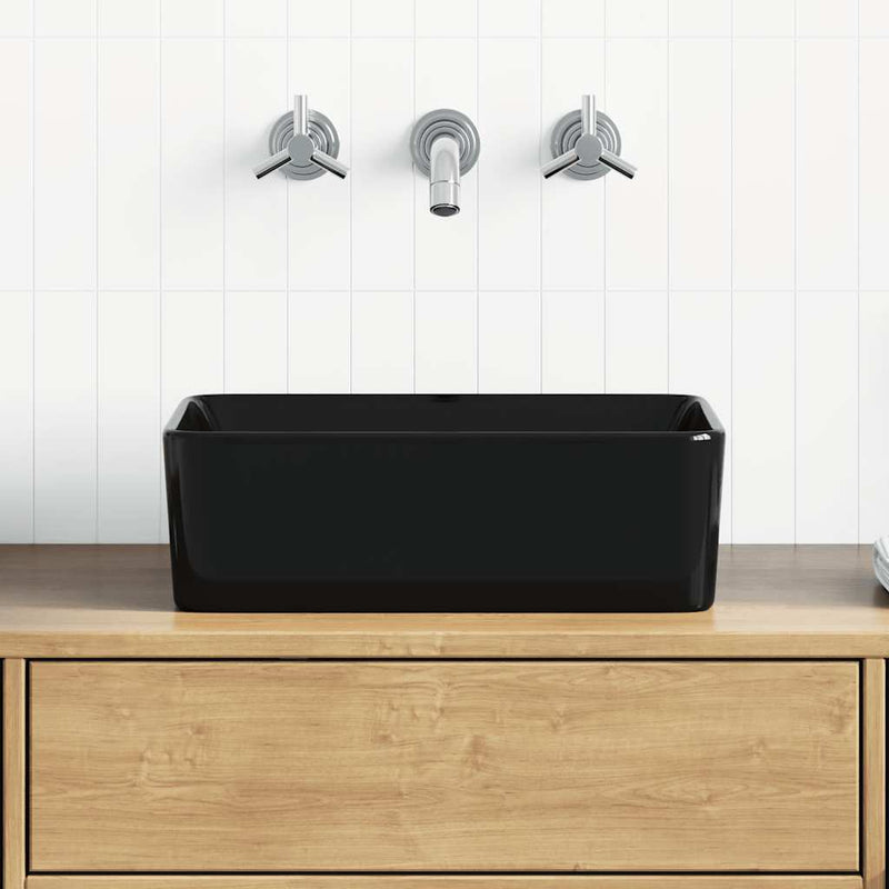 Vidaxl wastafel 40x30x13 cm keramiek zwart