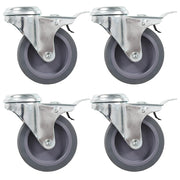 Vidaxl zwenkwielen met boutgaten en dubbele remmen 4 st 75 mm - afbeelding 1