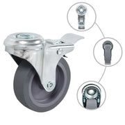 Vidaxl zwenkwielen met boutgaten en dubbele remmen 4 st 75 mm - afbeelding 2