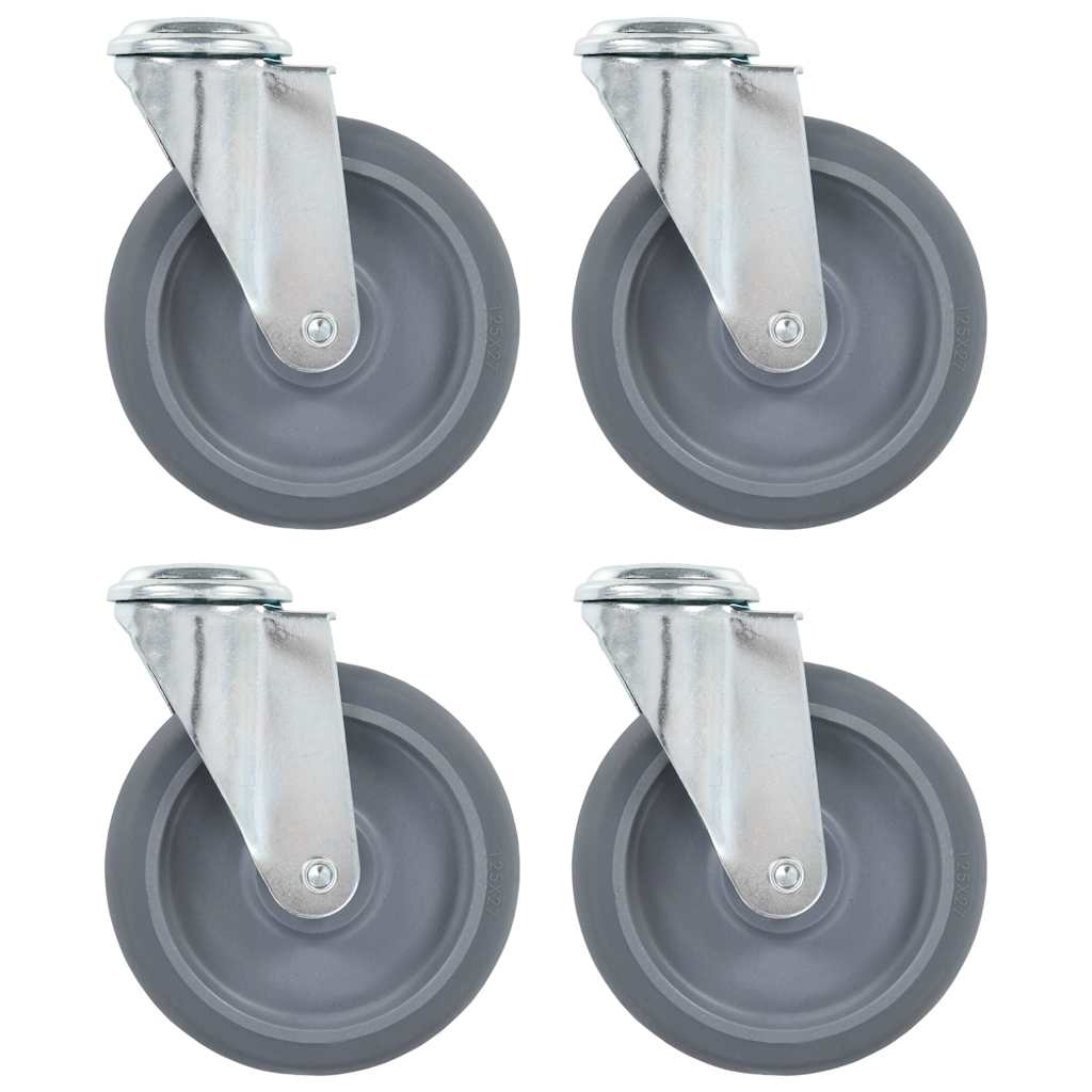 Vidaxl zwenkwielen met boutgaten 4 st 125 mm