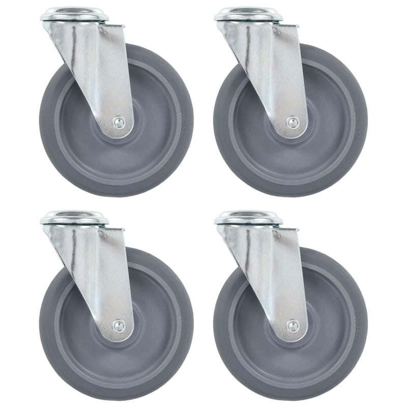 Vidaxl zwenkwielen met boutgaten 4 st 125 mm