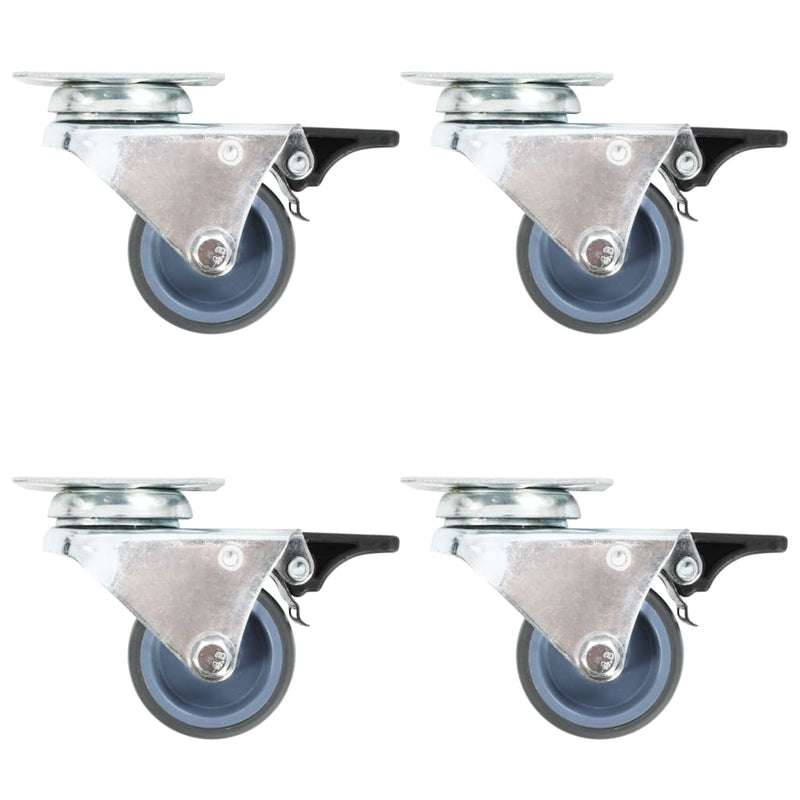 Vidaxl zwenkwielen dubbel met dubbele remmen 4 st 50 mm