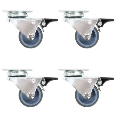 Vidaxl zwenkwielen dubbel met dubbele remmen 4 st 50 mm