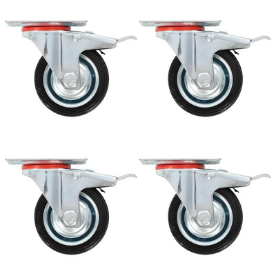Vidaxl zwenkwielen met dubbele remmen 4 st 75 mm