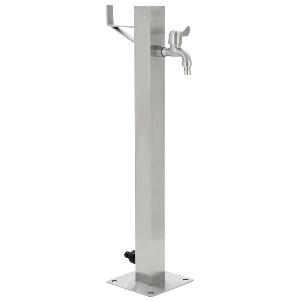 Vidaxl tuinwaterkolom vierkant 65 cm roestvrij staal