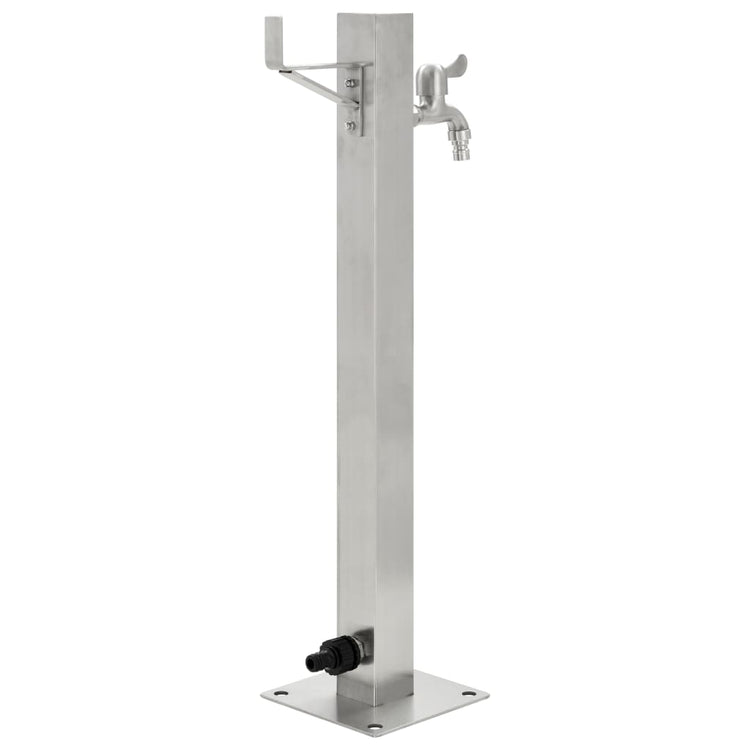 Vidaxl tuinwaterkolom vierkant 65 cm roestvrij staal