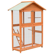 Vidaxl vogelkooi 125,5x59,5x164 cm massief grenen- en vurenhout - afbeelding 1