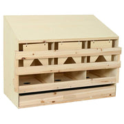 Vidaxl kippenlegkast 3 compartimenten 93x40x65 cm massief grenenhout - afbeelding 1