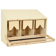 Vidaxl kippenlegkast 3 compartimenten 93x40x65 cm massief grenenhout - afbeelding 2
