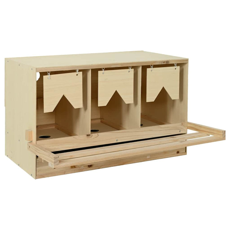 Vidaxl kippenlegkast 3 compartimenten 96x40x45 cm massief grenenhout