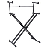 Vidaxl keyboardstandaard x-frame dubbel versterkt zwart - afbeelding 1