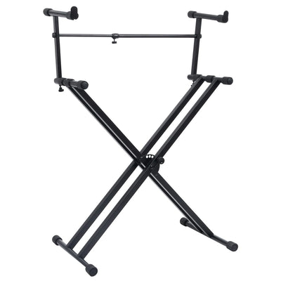Vidaxl keyboardstandaard x-frame dubbel versterkt zwart