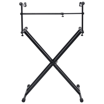 Vidaxl keyboardstandaard x-frame dubbel versterkt zwart