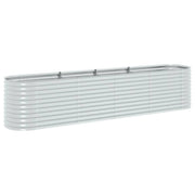 VidaXL Plantenbak verhoogd 400x80x81 cm gegalvaniseerd staal zilver - afbeelding 2