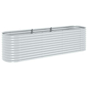 Vidaxl plantenbak verhoogd 320x80x81 cm gegalvaniseerd staal zilver - afbeelding 2