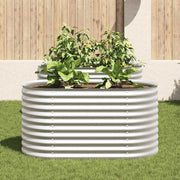 Vidaxl plantenbak verhoogd 160x80x81 cm gegalvaniseerd staal zilver - afbeelding 3
