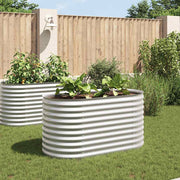 Vidaxl plantenbak verhoogd 160x80x81 cm gegalvaniseerd staal zilver - afbeelding 1