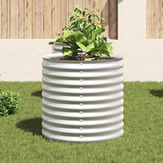 Vidaxl plantenbak verhoogd 80x80x81 cm gegalvaniseerd staal zilver - afbeelding 3
