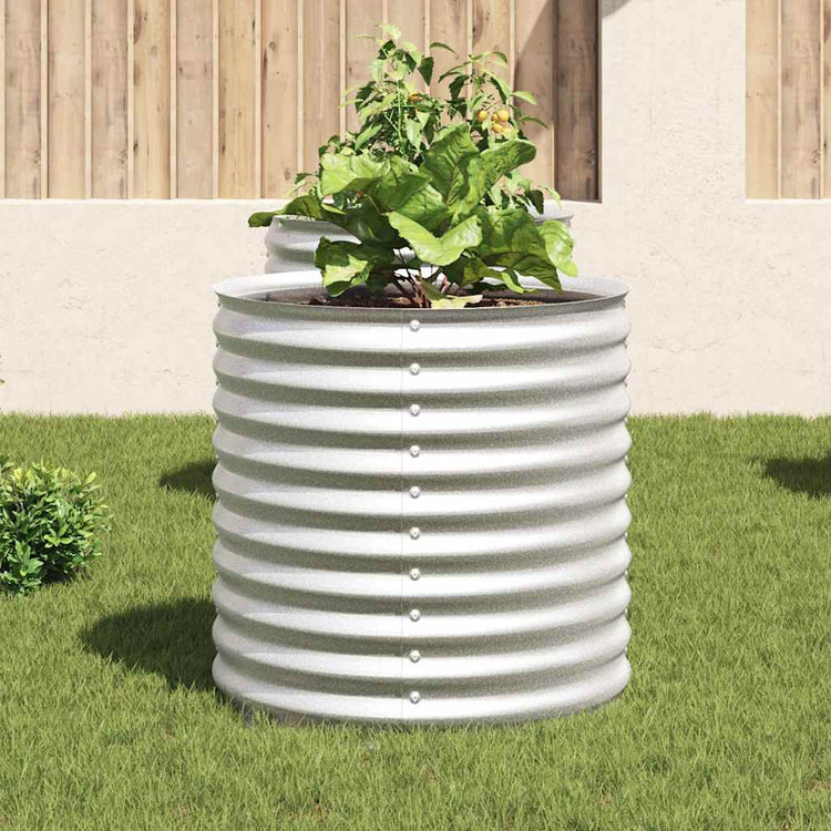 Vidaxl plantenbak verhoogd 80x80x81 cm gegalvaniseerd staal zilver