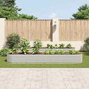 Vidaxl plantenbak verhoogd 400x80x44 cm gegalvaniseerd staal zilver - afbeelding 1