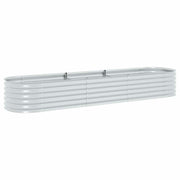 Vidaxl plantenbak verhoogd 320x80x44 cm gegalvaniseerd staal zilver - afbeelding 2