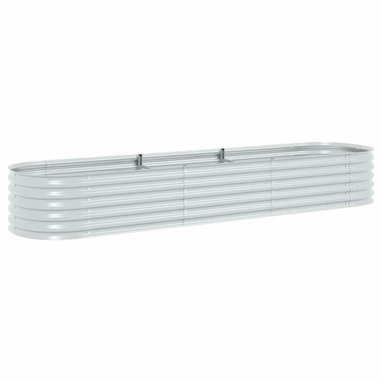 Vidaxl plantenbak verhoogd 320x80x44 cm gegalvaniseerd staal zilver