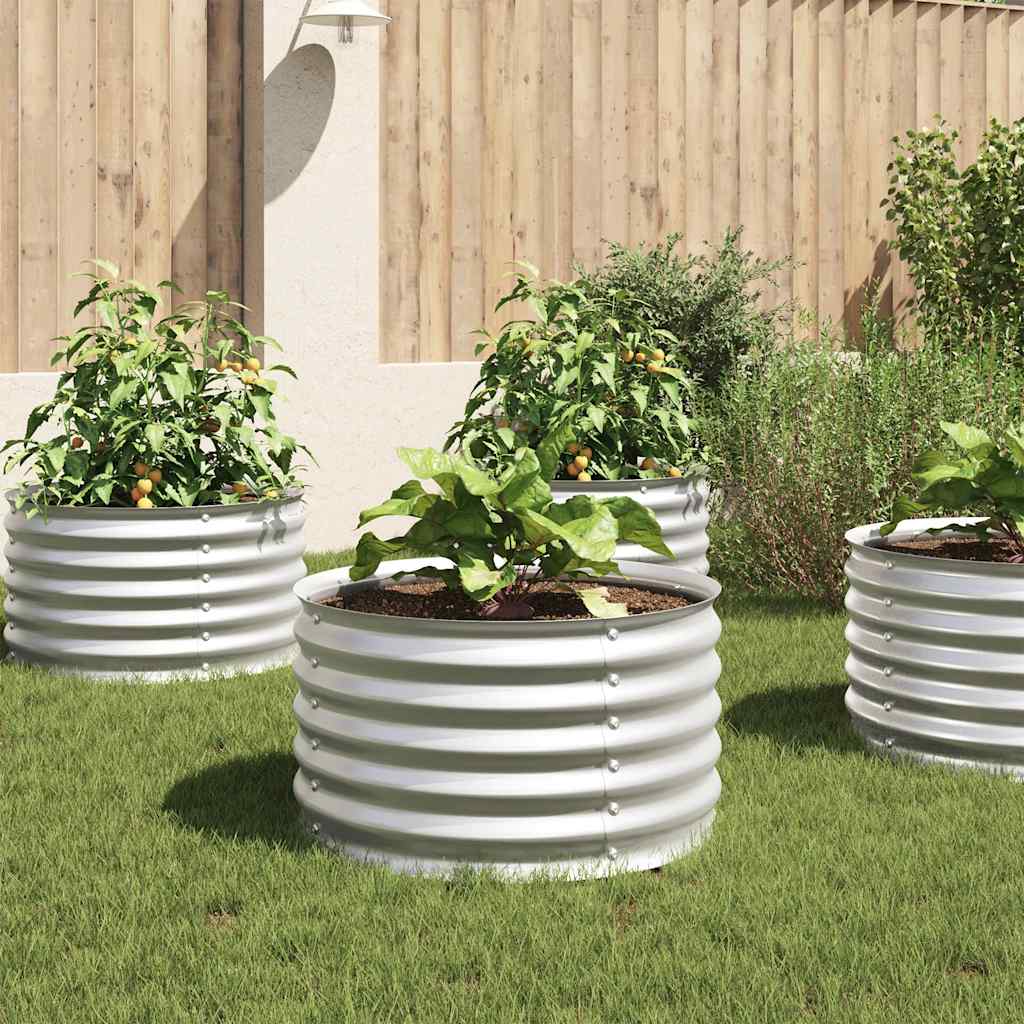Vidaxl plantenbak verhoogd 80x80x44 cm gegalvaniseerd staal zilver