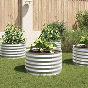 Vidaxl plantenbak verhoogd 80x80x44 cm gegalvaniseerd staal zilver - afbeelding 1