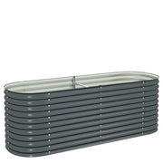 Vidaxl plantenbak verhoogd 240x80x81 cm gegalvaniseerd staal grijs - afbeelding 2